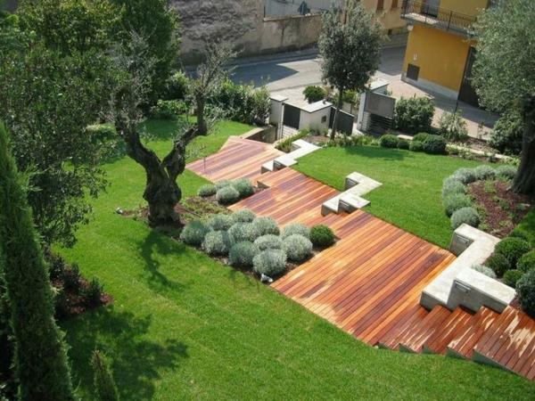 Luo rinteeseen moderni puutarhan muotoilu
