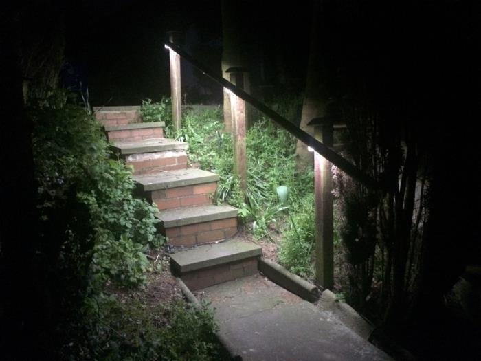 puutarhavalaistusideat portaat portaiden kaiteet valaisevat