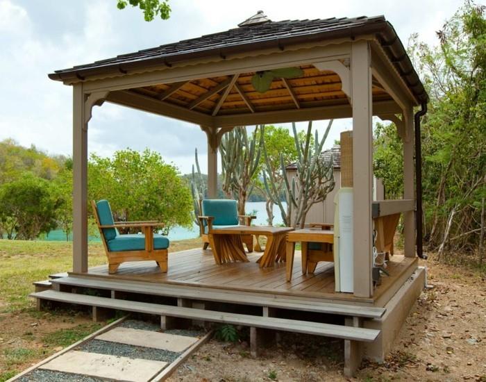 puutarhakatos pergola resort sininen puutarha tyynyt