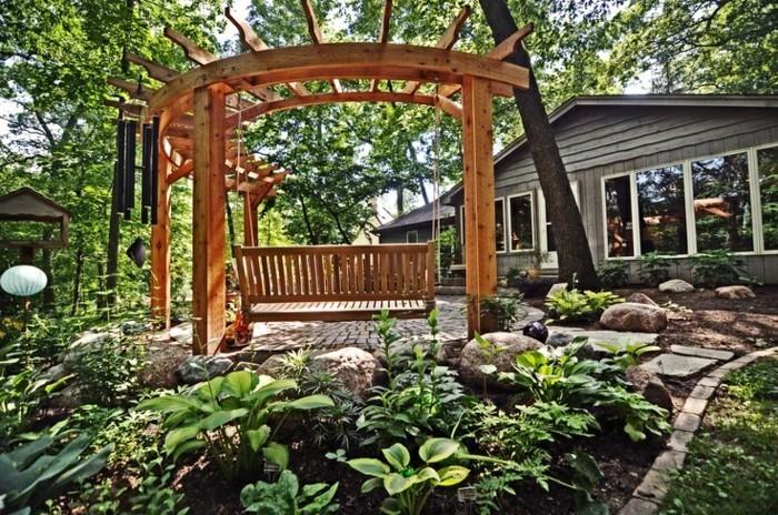 puutarhakatos pergola keinu puutarhakasveja