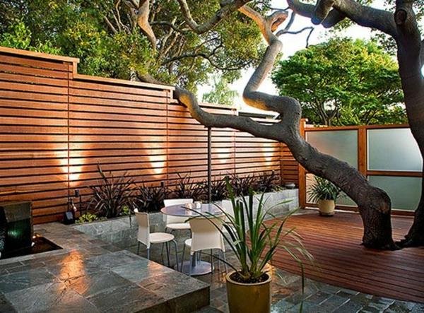puutarhan suunnitteluideoita etupihan suunnittelu moderni puuaita yksityisyysnäyttö