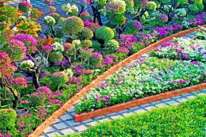 puutarhan suunnittelu epätavallisia väriyhdistelmiä ulkoalueella
