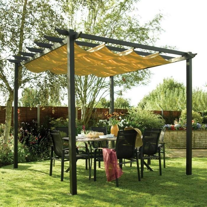 puutarhasuunnitteluideoita ruokailutila, jossa on pergola