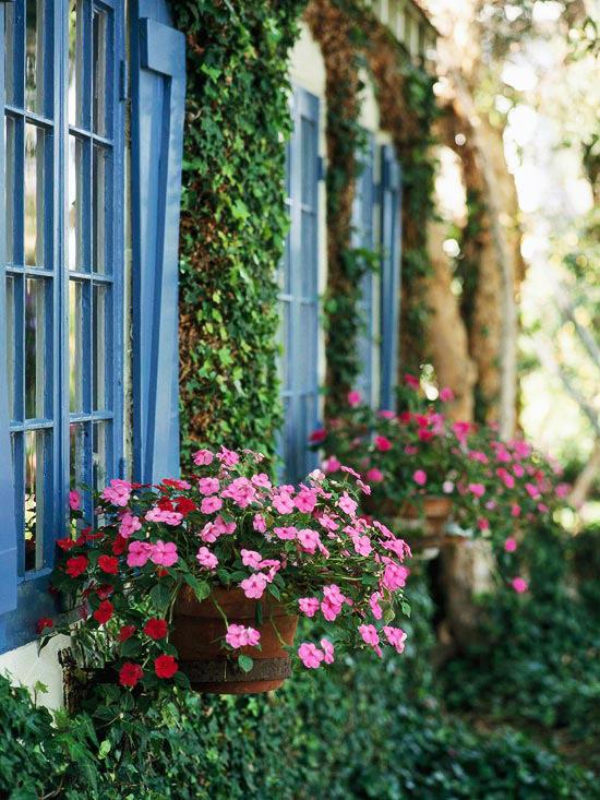 puutarha sisäpiha kalustus siirtyminen kukkaruukut ikkuna roikkuu