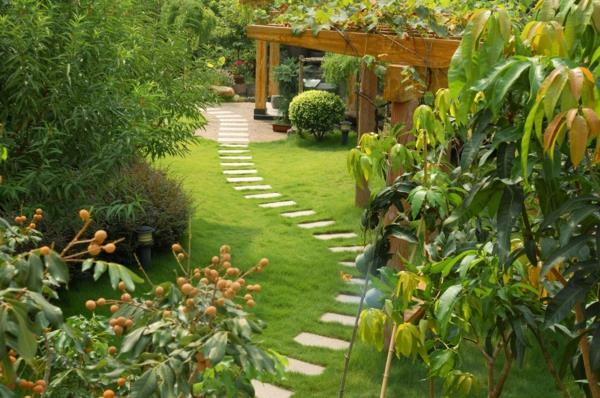 puutarhaideoita puutarhan suunnittelu kävelytie puutarhaviljely pergola