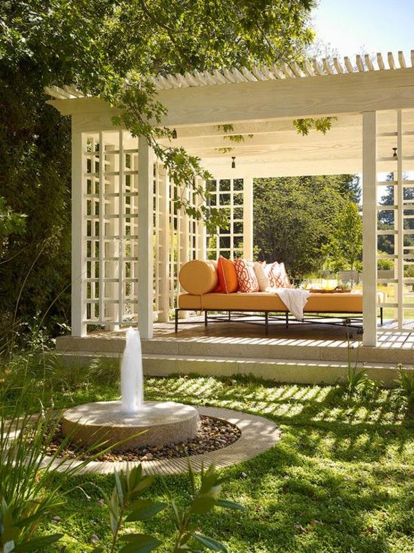 puutarha pergola rakentaa oma patio kaunis sohva
