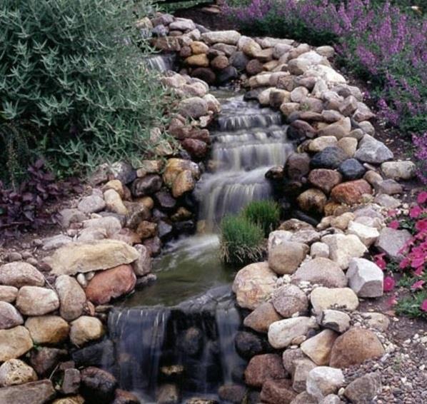 puutarha vesi ominaisuus puutarha lampi luo vesiputous