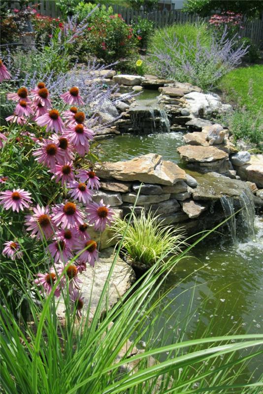puutarha vesiputous rakentaa itsesi ulkopuolen kukat vesi