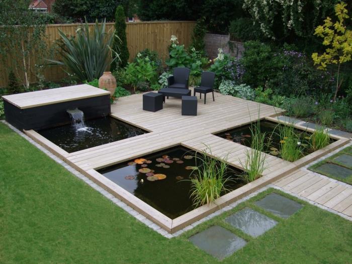 puutarha vesiputous rakentaa oma puutarha suihkulähde kasveja ulkopuoli