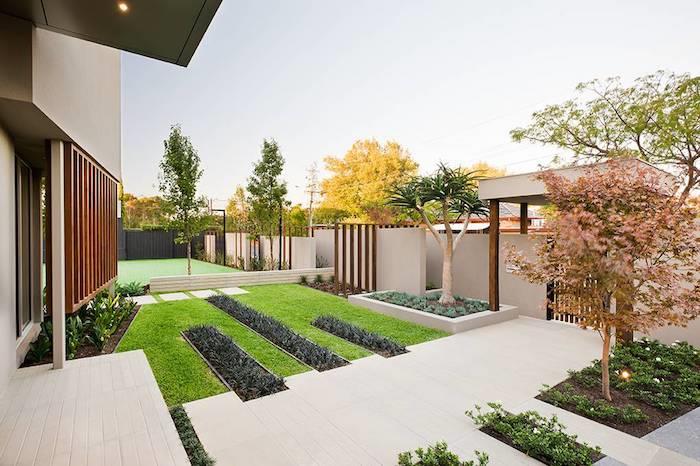 puutarha -arkkitehtuuri minimalistinen lineaarinen rakenne