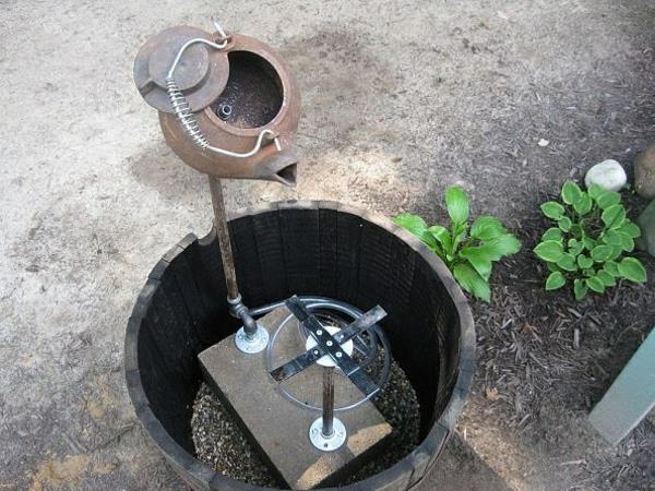 puutarha suihkulähde tee itsellesi puinen astia teekannu