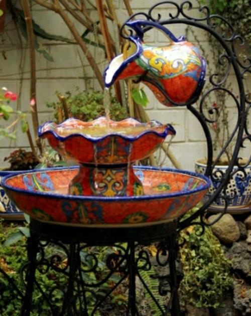 tee puutarhan koristelu itse koristeellinen puutarha -suihkulähde posliini