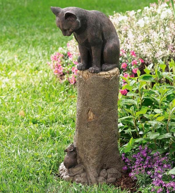 puutarhahahmoja kissa hiiri puutarhan suunnittelu