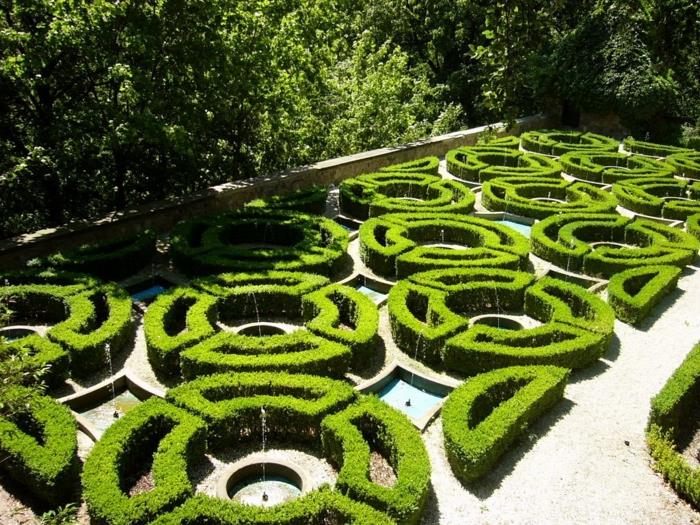 puutarha suunnittelu puutarhaideoita boxwood rakenne geometrinen kuvio