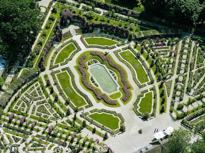 puutarha suunnittelu puutarhaideoita panoraama geometrinen rakenne