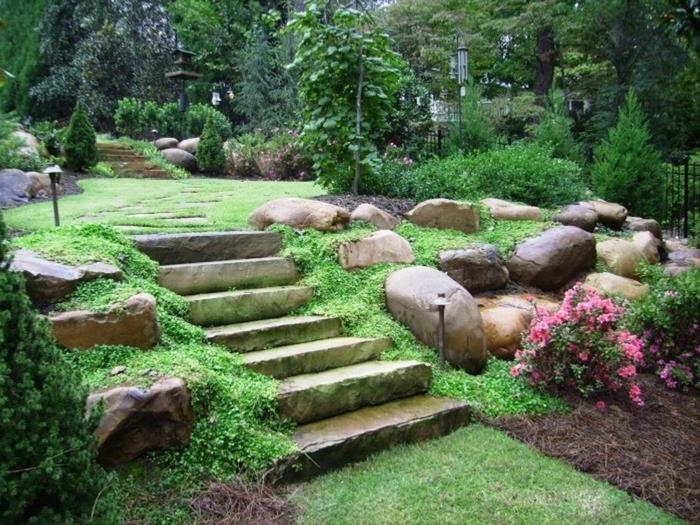 esimerkkejä puutarhasuunnittelusta puutarhasuunnitteluideoita kävelytie kiviportaat