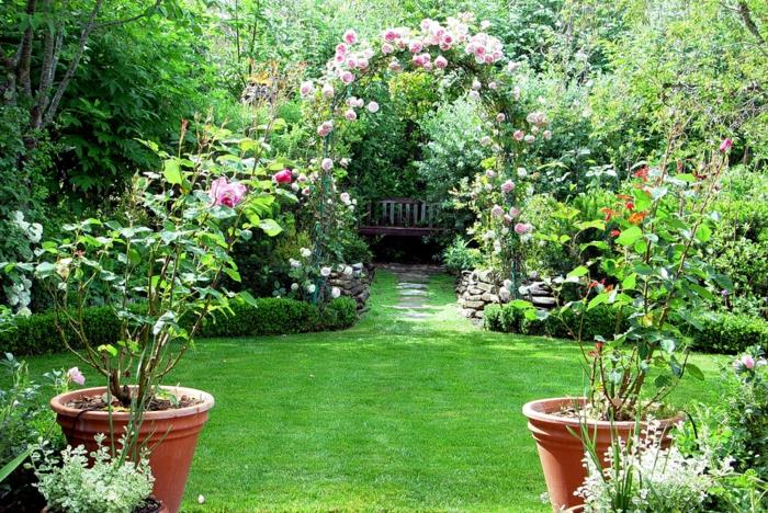 puutarhan suunnittelu puutarhakasvit istuttavat ruukkuja nurmikko