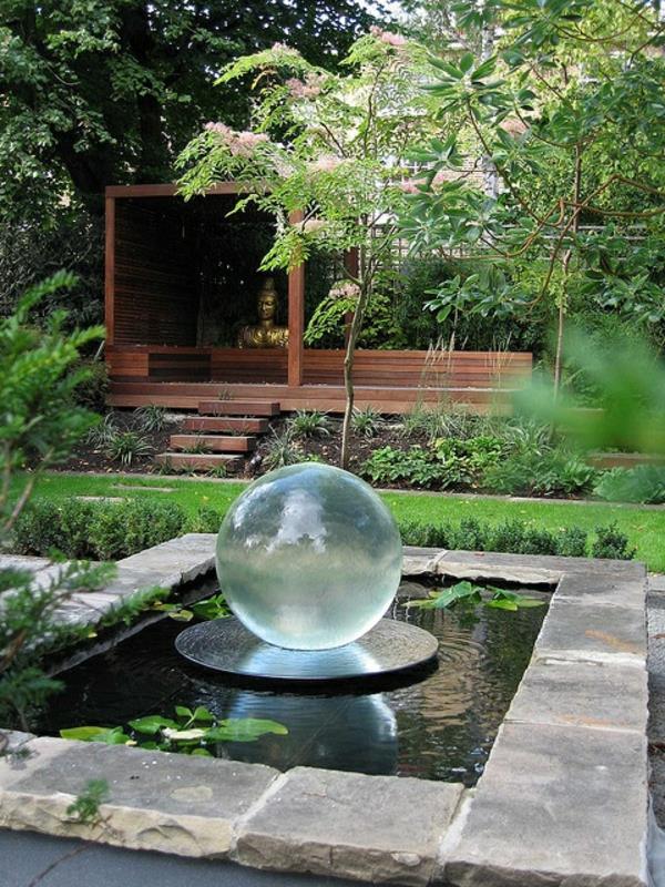 puutarhan suunnitteluideoita kuvia lasipallo pergolalampi