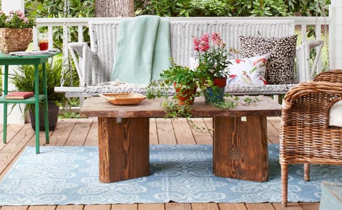 puutarhasuunnitteluideoita puutarhaideoita puutarhakalusteet rottinkipuiset huonekalut sivupöydän koristelu