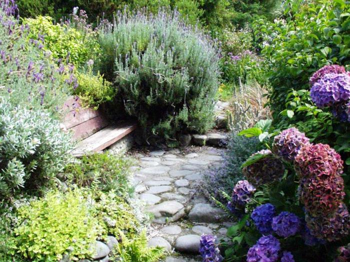 puutarhan suunnitteluideoita italialaistyyliset värit laventeli
