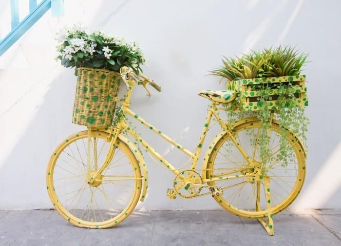 puutarha suunnittelu ideoita hauska kasvi kontti vanha pyörä
