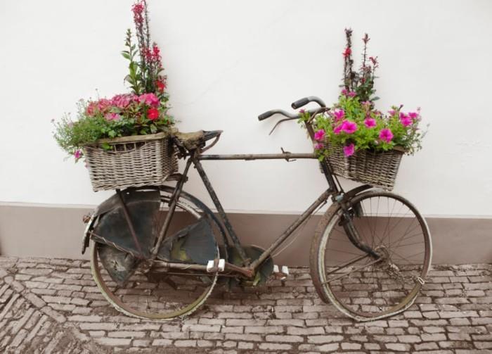 Puutarhasuunnitteluideoita maalaismaisia ​​puutarhaideoita polkupyörillä