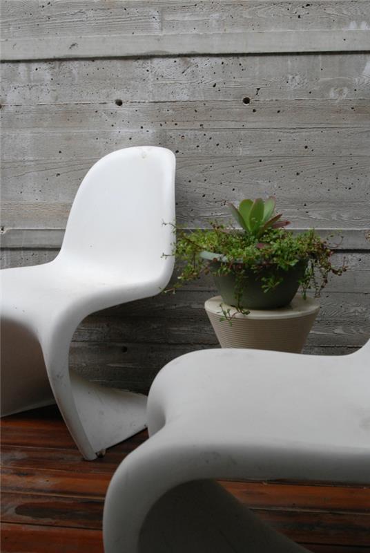 puutarhan suunnitteluideoita valkoinen puutarha nojatuoli