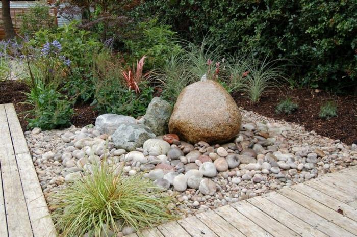 puutarhasuunnittelu kivillä koriste -ideoita puutarha eri kokoja