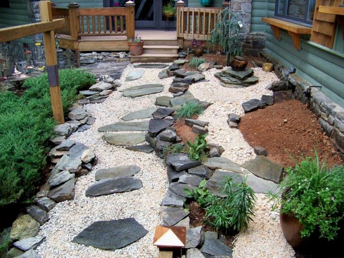 puutarhasuunnittelu kivillä pikkukivi istuttaa kauniita puutarhaideoita