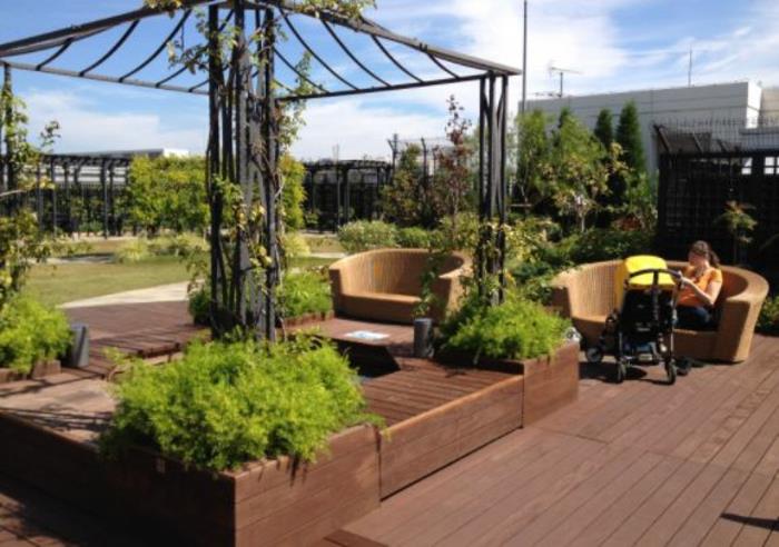 puutarhasuunnittelu moderni terassi luo puutarhapolun vanhasta uusiin ideoihin katto