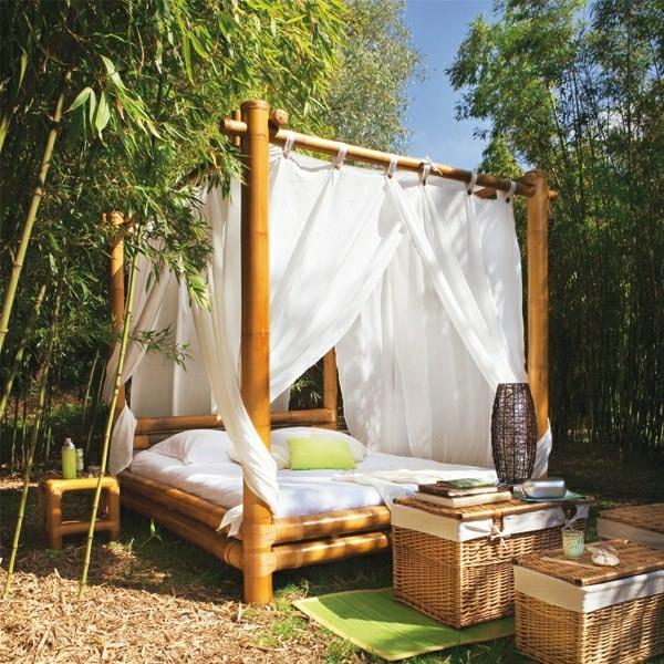puutarha design patio bambu vuode puutarhakalusteet