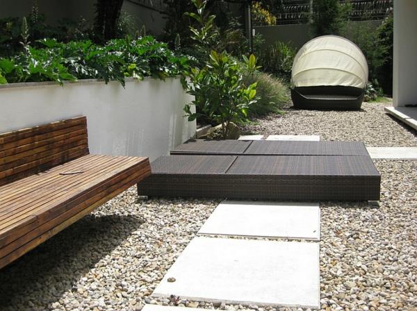 puutarha design patio lounge bed puinen penkki
