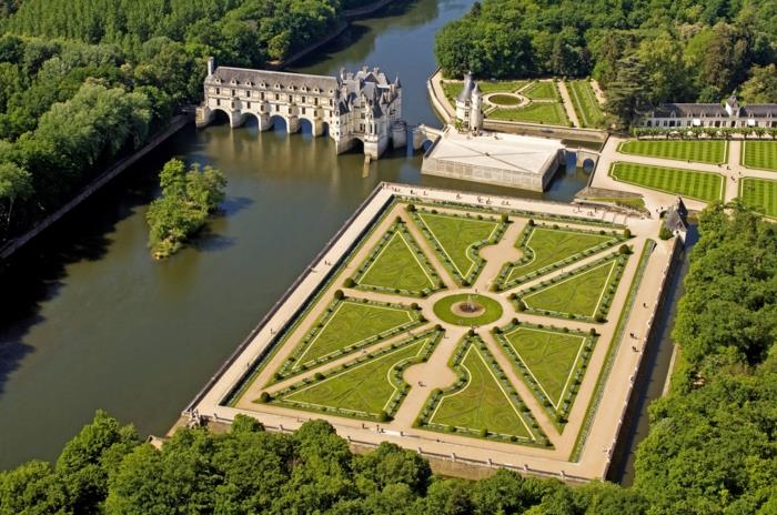 puutarhan suunnittelu veistokset chateau villandry ilmakuva