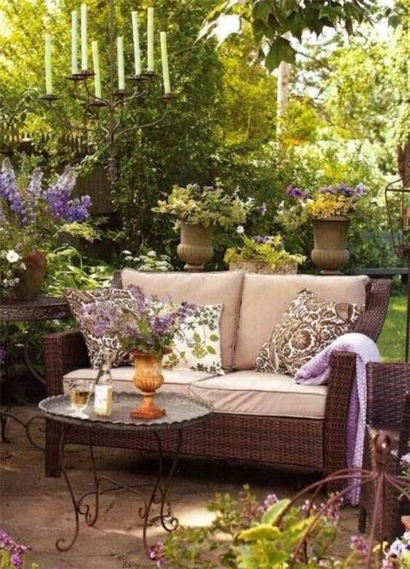 luo ideoita puutarhasuunnittelukuvia moderni sohva