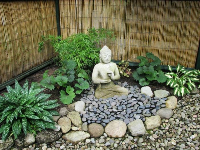 puutarhan suunnitteluideat istutuskulmat kivet feng shui