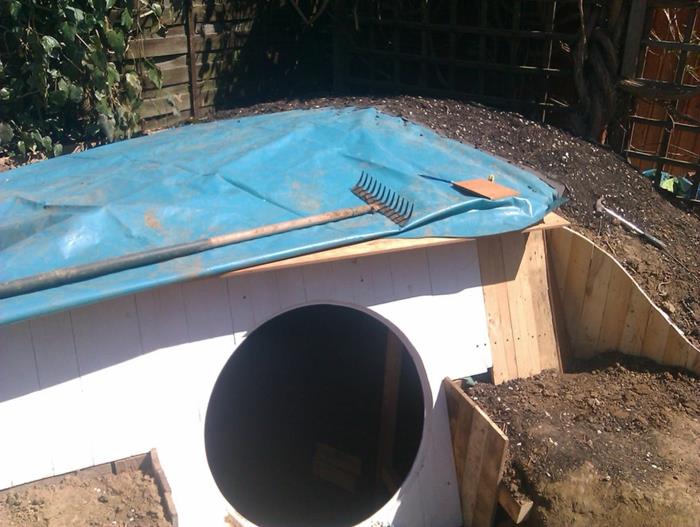 puutarha talo rakentaa itsesi hobbit house puumateriaali