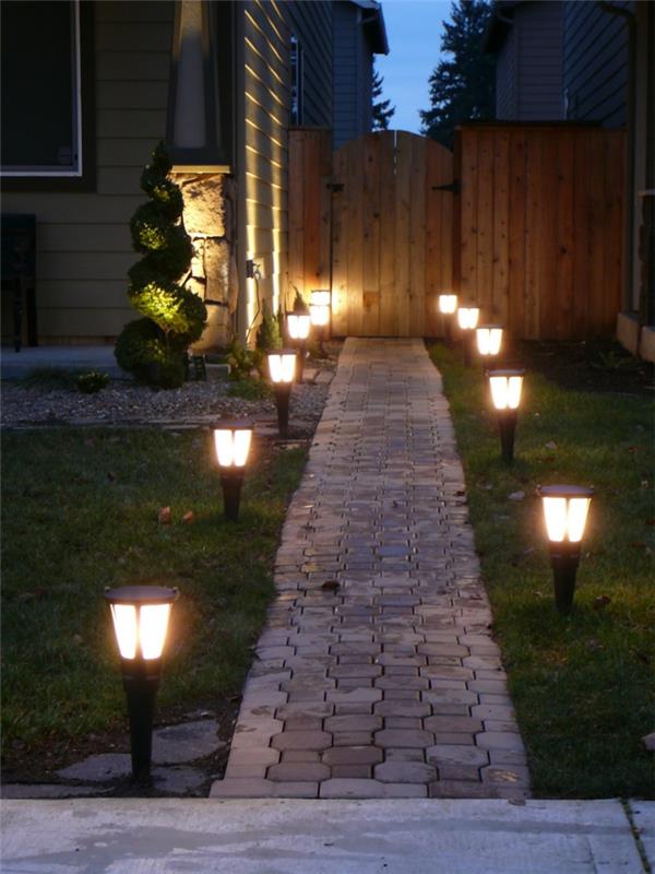 Puutarha ideoita valaistus puutarha polku
