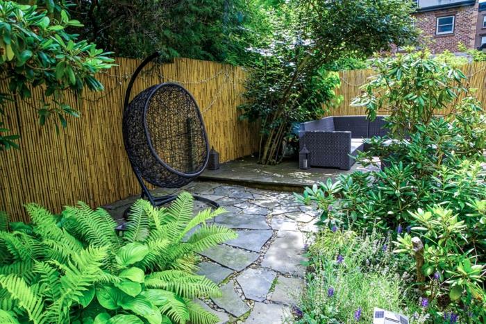 puutarhaideoita puutarhasuunnittelunojatuolit rentoutumisalue puutarhalaatat