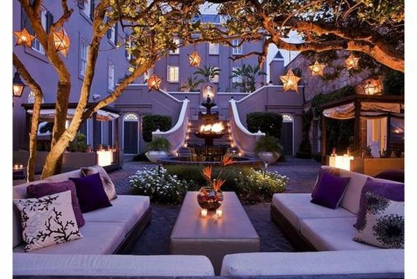 puutarhasuunnitteluideoita kuvia puutarhaideoita violetti huonekalujen valaistus