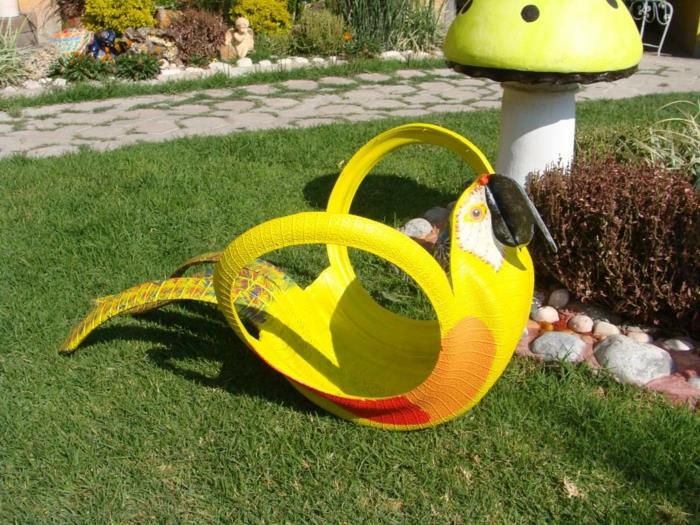 puutarhaideoita tehdä itsellesi viileitä puutarhaveistoksia auton renkaat