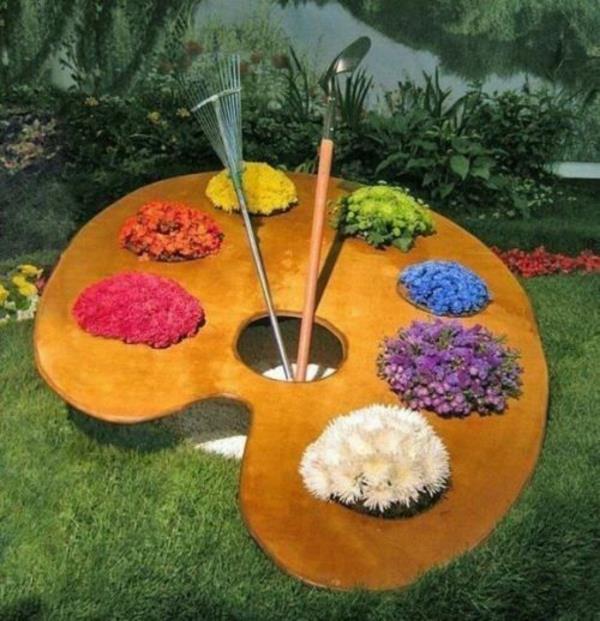 puutarha taidemaalari kukkia