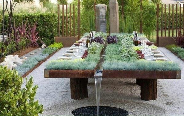 puutarhakalusteet puutarhapöytä itse istuta puu vesi ruokapöytä