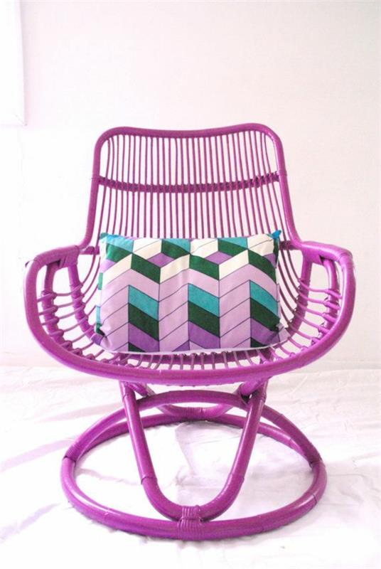 puutarhakalusteet ylellinen bambu design -huonekalut nojatuoli violetti