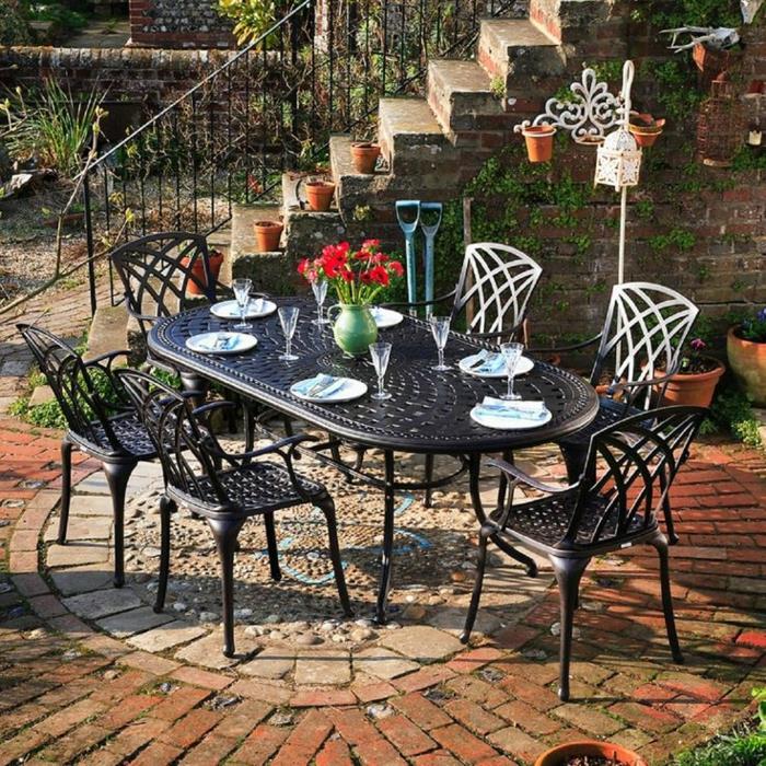 puutarhatuolit alu puutarhakalusteet setti alu pöytä ja tuolit maalaistyylinen ruokapöytä