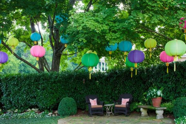 puutarhajuhlien värikkäät lyhdyt tuoreita ideoita juhlakoristeisiin