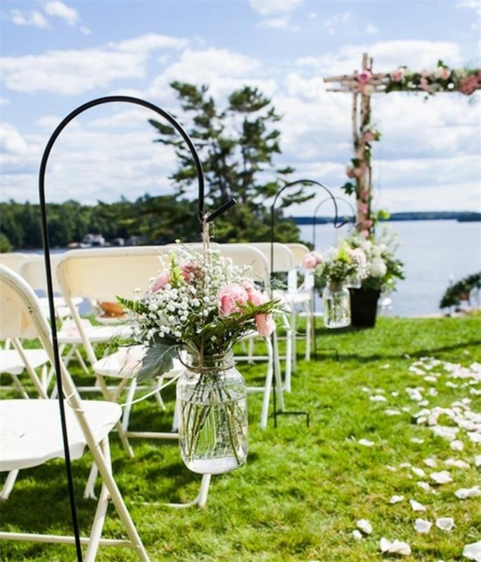 puutarhajuhlaideoita puutarhan häät romanttinen koristelu