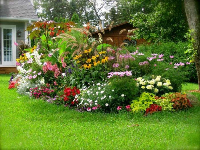 puutarhan suunnittelu puutarhakasvit värilliset puutarhaideat nurmikko