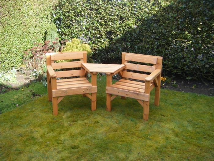 puutarha nojatuoli puu toiminnallinen malli sivupöytä puutarhakalusteet puutarha suunnitteluideoita