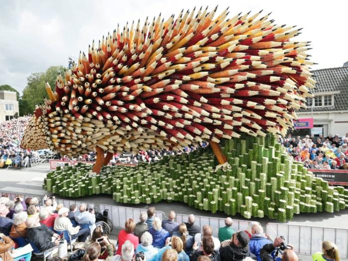 puutarhaveistokset kukat Bloemencorso Zundert siili