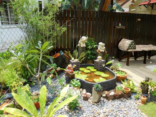 puutarhalampi rakentaa mini pyöreitä vesililjoja